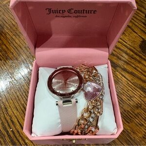 Juicy Couture Rose Gold and Pink Watch with Bracelet